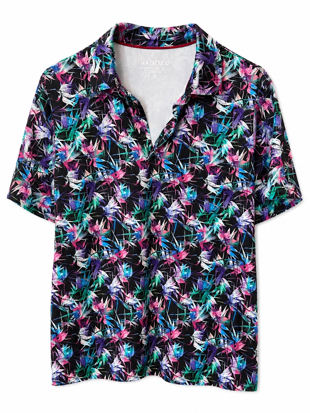Maelreg Performance Polo Men’s-Size Small Tropical Print Polo shirt